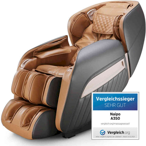 Le débutant - NAIPO MGC-A350-Fauteuil de massage-marron clair-fauteuil de massage en similicuir monde